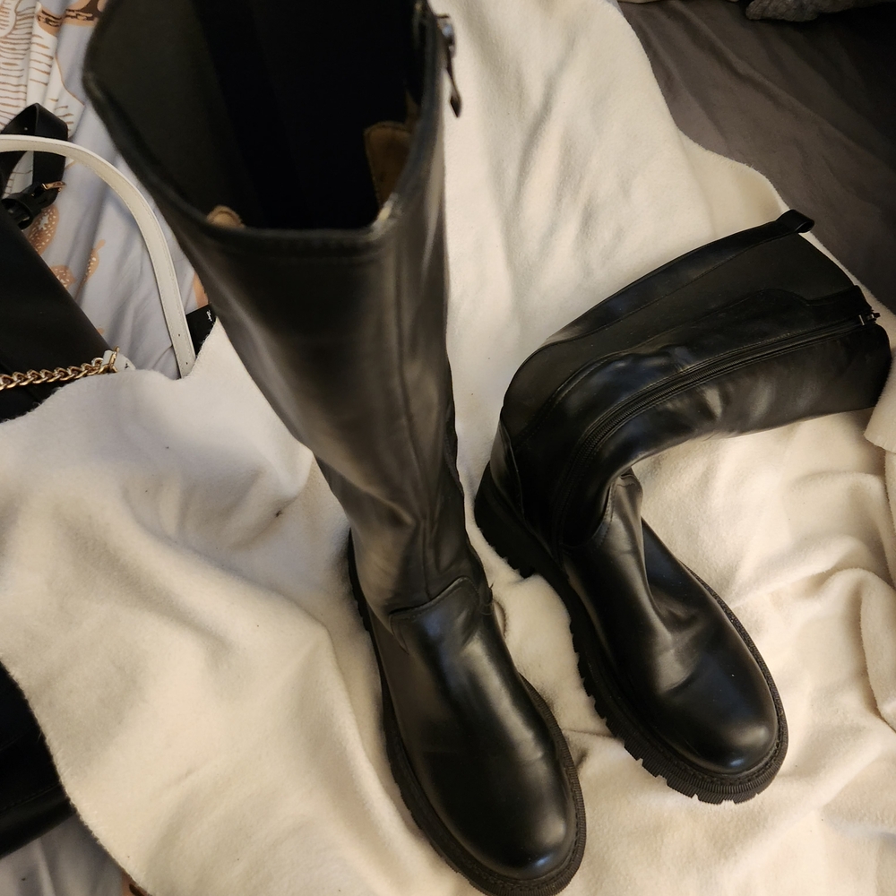 Sleek Black Moto Boots